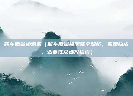 新车质量检测费（新车质量检测费全解析，费用构成、必要性及选择指南）