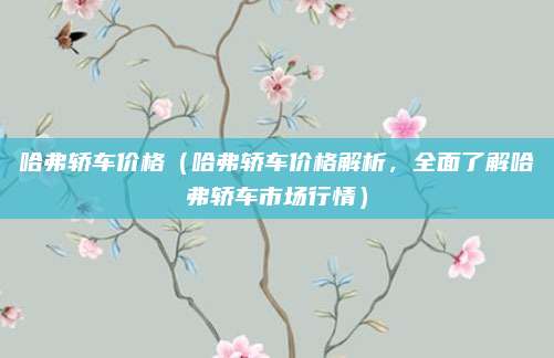 哈弗轿车价格（哈弗轿车价格解析，全面了解哈弗轿车市场行情）