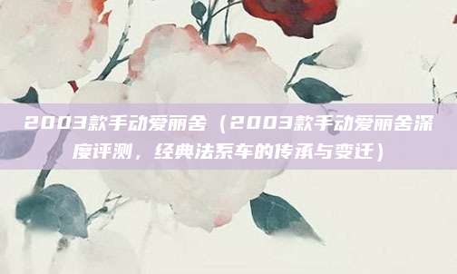 2003款手动爱丽舍(2003款手动爱丽舍深度评测,经典法系车的传承与变迁)