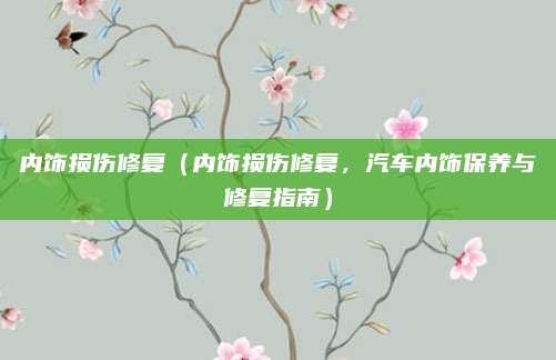 内饰损伤修复(内饰损伤修复,汽车内饰保养与修复指南)