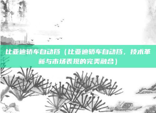 比亚迪轿车自动挡(比亚迪轿车自动挡,技术革新与市场表现的完美融合)