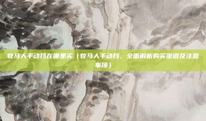 牧马人手动挡在哪里买(牧马人手动挡,全面解析购买渠道及注意事项)