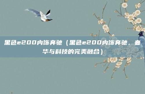 黑色e200内饰奔驰(黑色e200内饰奔驰,奢华与科技的完美融合)
