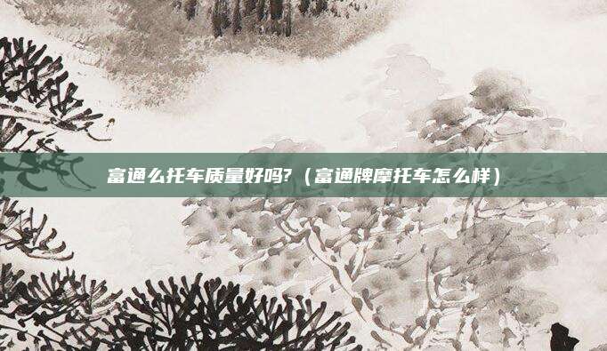 富通么托车质量好吗?(富通牌摩托车怎么样)