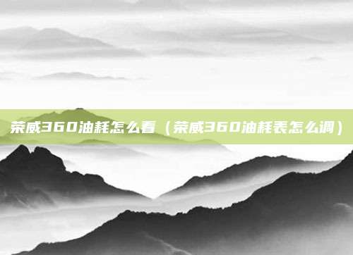 荣威360油耗怎么看(荣威360油耗表怎么调)