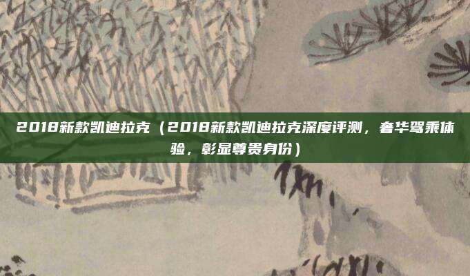 2018新款凯迪拉克(2018新款凯迪拉克深度评测,奢华驾乘体验,彰显尊贵身份)