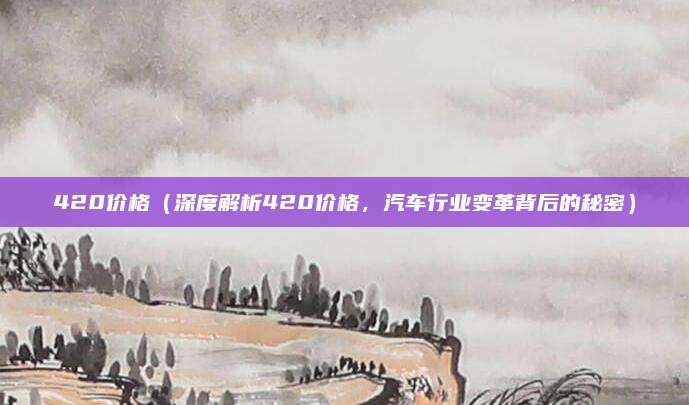 420价格（深度解析420价格，汽车行业变革背后的秘密）