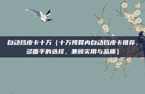 自动挡皮卡十万(十万预算内自动挡皮卡推荐,多面手的选择,兼顾实用与品质)