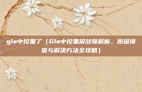 gla中控黑了(Gla中控黑屏故障解析,原因排查与解决方法全攻略)