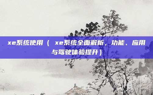 xe系统使用( xe系统全面解析,功能、应用与驾驶体验提升)