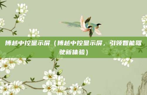 博越中控显示屏(博越中控显示屏,引领智能驾驶新体验)