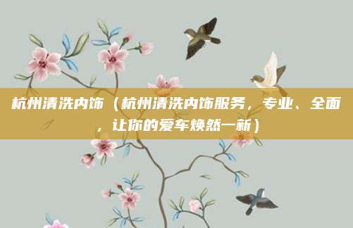 杭州清洗内饰（杭州清洗内饰服务，专业、全面，让你的爱车焕然一新）