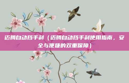 迈腾自动挡手刹(迈腾自动挡手刹使用指南,安全与便捷的双重保障)