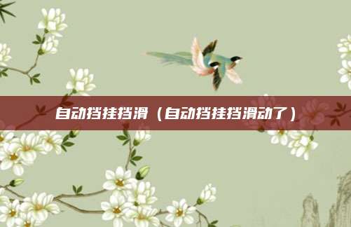 自动挡挂挡滑(自动挡挂挡滑动了)