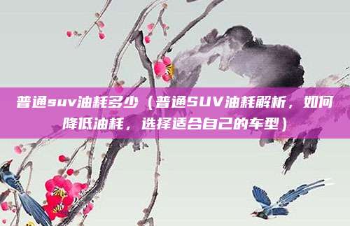 普通suv油耗多少(普通SUV油耗解析,如何降低油耗,选择适合自己的车型)