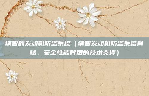 缤智的发动机防盗系统(缤智发动机防盗系统揭秘,安全性能背后的技术支撑)