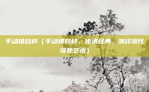 手动排档杆(手动排档杆,传承经典,演绎现代驾驶艺术)