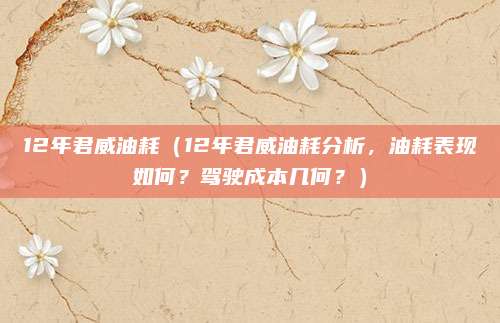 12年君威油耗（12年君威油耗分析，油耗表现如何？驾驶成本几何？）