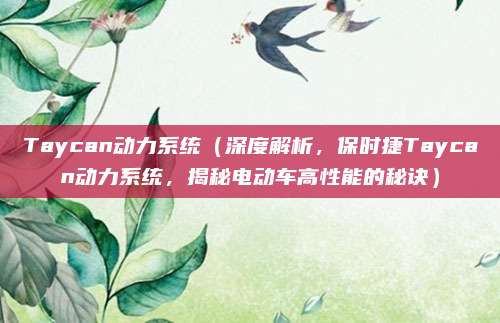 Taycan动力系统（深度解析，保时捷Taycan动力系统，揭秘电动车高性能的秘诀）