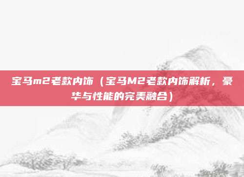 宝马m2老款内饰（宝马M2老款内饰解析，豪华与性能的完美融合）