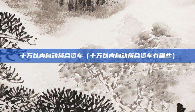 十万以内自动挡合资车(十万以内自动挡合资车有哪些)