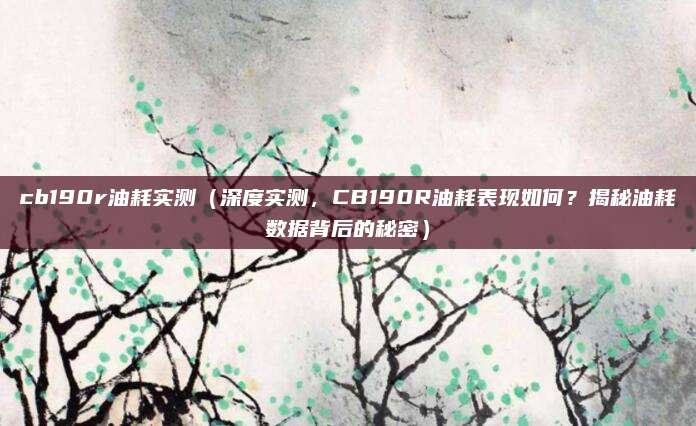 cb190r油耗实测(深度实测,CB190R油耗表现如何?揭秘油耗数据背后的秘密)