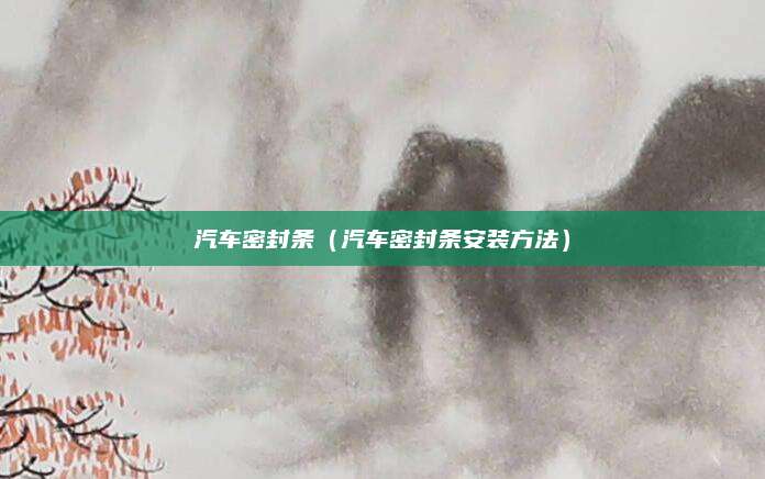 汽车密封条(汽车密封条安装方法)