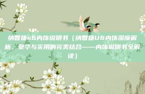 纳智捷u6内饰说明书(纳智捷U6内饰深度解析,豪华与实用的完美结合——内饰说明书全解读)