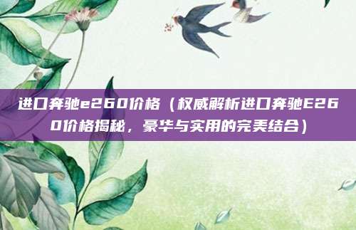 进口奔驰e260价格(权威解析进口奔驰E260价格揭秘,豪华与实用的完美结合)