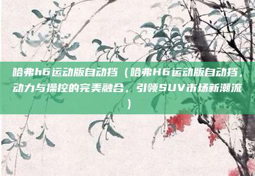 哈弗h6运动版自动挡(哈弗H6运动版自动挡,动力与操控的完美融合,引领SUV市场新潮流)