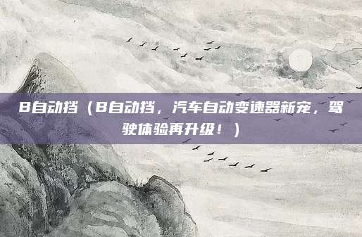 B自动挡(B自动挡,汽车自动变速器新宠,驾驶体验再升级!)