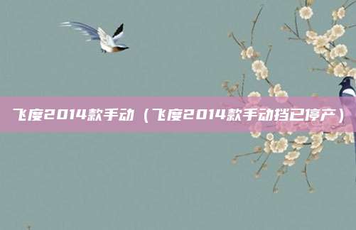 飞度2014款手动(飞度2014款手动挡已停产)