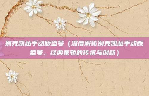 别克凯越手动版型号(深度解析别克凯越手动版型号,经典家轿的传承与创新)