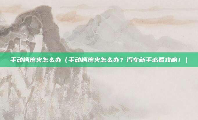 手动档熄火怎么办(手动档熄火怎么办?汽车新手必看攻略!)