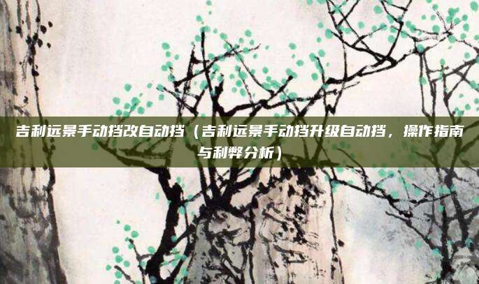 吉利远景手动挡改自动挡(吉利远景手动挡升级自动挡,操作指南与利弊分析)