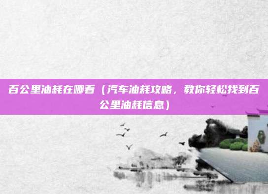 百公里油耗在哪看(汽车油耗攻略,教你轻松找到百公里油耗信息)