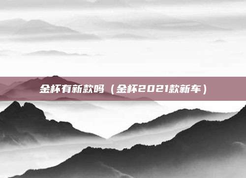 金杯有新款吗(金杯2021款新车)