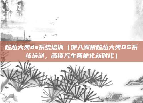 超越大典ds系统培训（深入解析超越大典DS系统培训，解锁汽车智能化新时代）