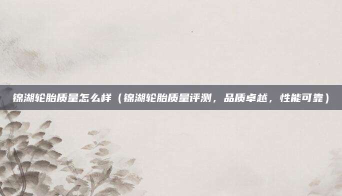 锦湖轮胎质量怎么样(锦湖轮胎质量评测,品质卓越,性能可靠)