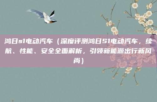 鸿日s1电动汽车(深度评测鸿日S1电动汽车,续航、性能、安全全面解析,引领新能源出行新风尚)