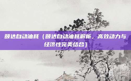颐达自动油耗(颐达自动油耗解析,高效动力与经济性完美结合)