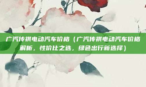 广汽传祺电动汽车价格（广汽传祺电动汽车价格解析，性价比之选，绿色出行新选择）