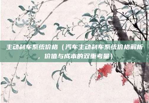 主动刹车系统价格(汽车主动刹车系统价格解析,价值与成本的双重考量)