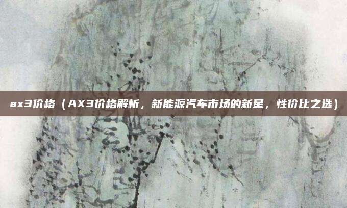 ax3价格(AX3价格解析,新能源汽车市场的新星,性价比之选)