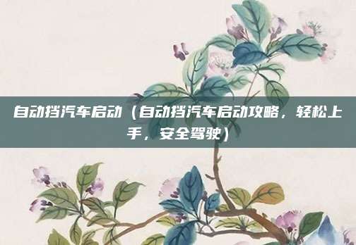 自动挡汽车启动(自动挡汽车启动攻略,轻松上手,安全驾驶)