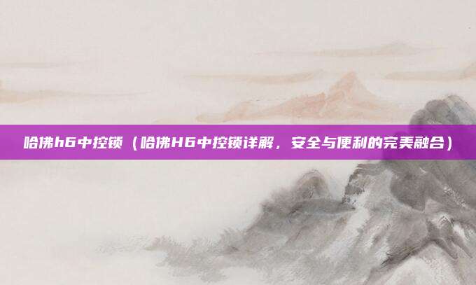 哈佛h6中控锁(哈佛H6中控锁详解,安全与便利的完美融合)