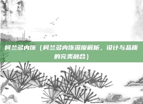 柯兰多内饰（柯兰多内饰深度解析，设计与品质的完美融合）