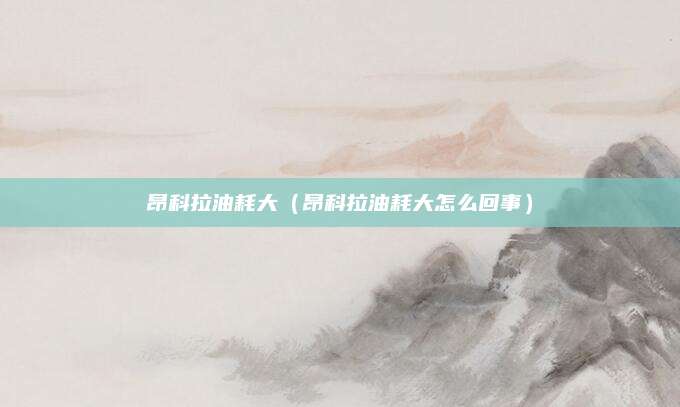 昂科拉油耗大(昂科拉油耗大怎么回事)