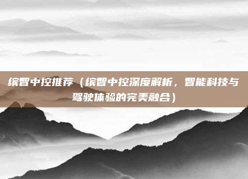 缤智中控推荐（缤智中控深度解析，智能科技与驾驶体验的完美融合）