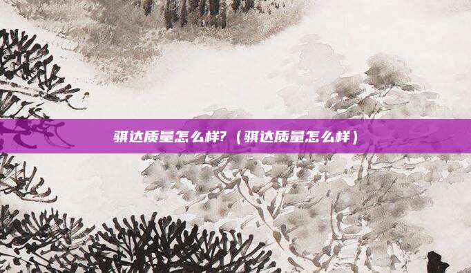 骐达质量怎么样?(骐达质量怎么样)